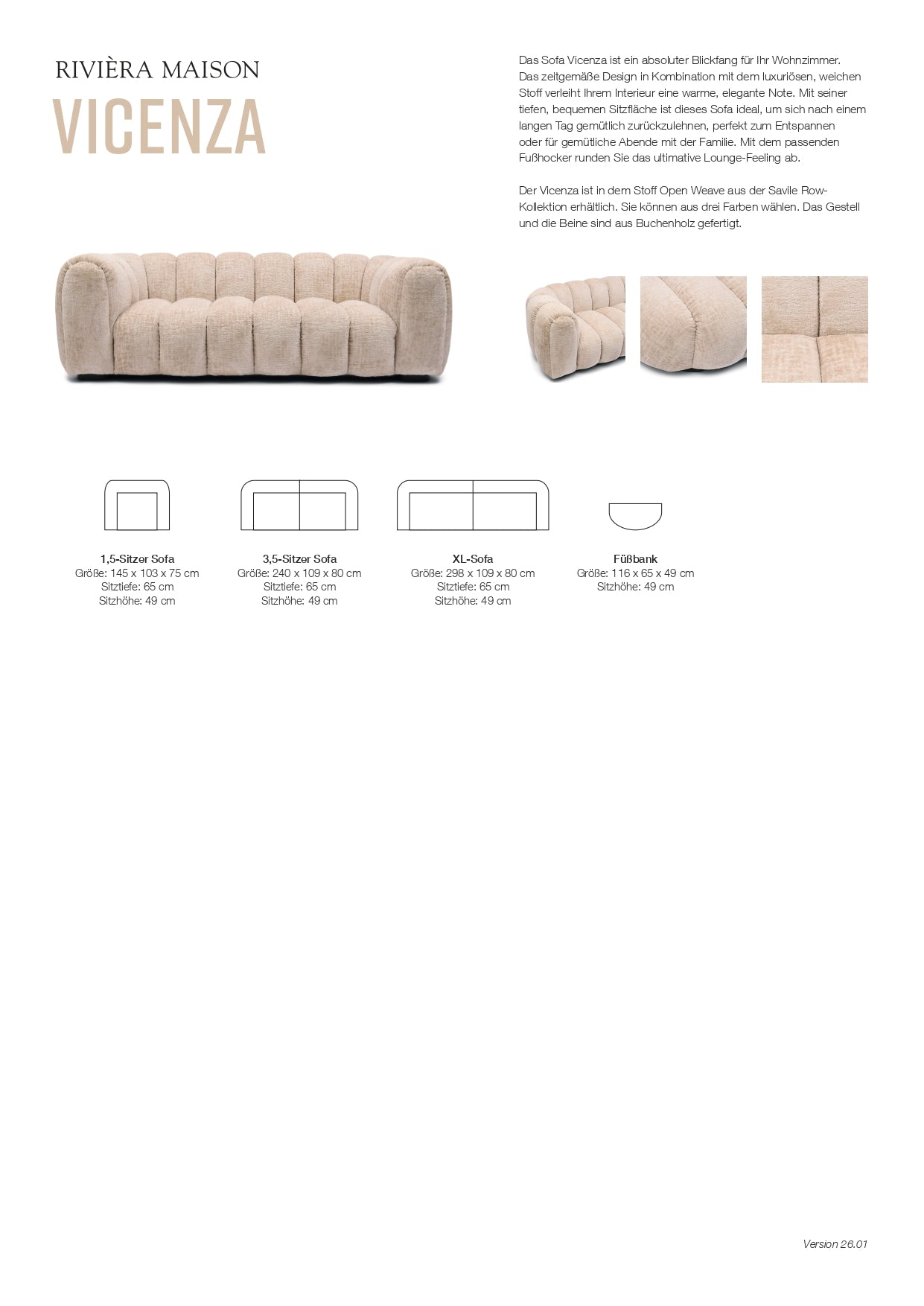 Sofa Vicenza von Rivièra Maison