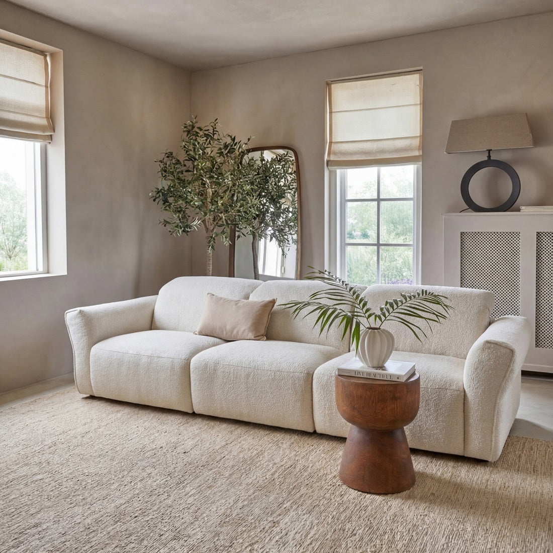 Sofa Isola rich tweed antique white