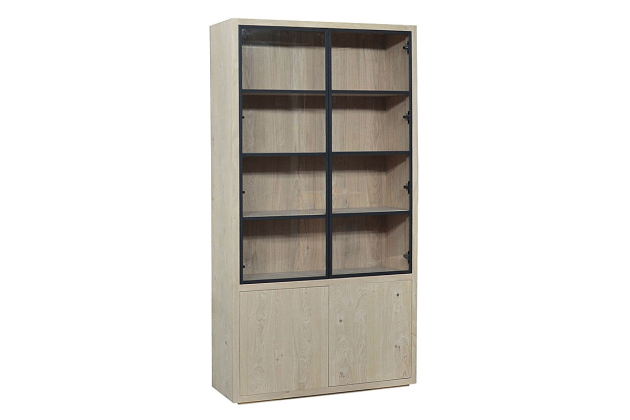 Vitrinenschrank Eiche 2 Türen
