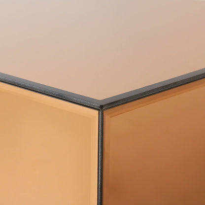 Mirror block coffee table Smokey Brown 90x90cm von HKliving