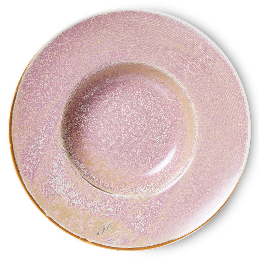 Home Chef Ceramics: Pasta Teller, Rustic Pink - HKliving