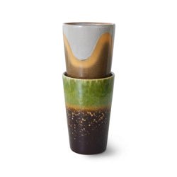 Keramik 70ern Latte Tassen Fuse (2er Set) - HKliving