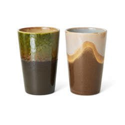 Keramik 70ern Latte Tassen Fuse (2er Set) - HKliving