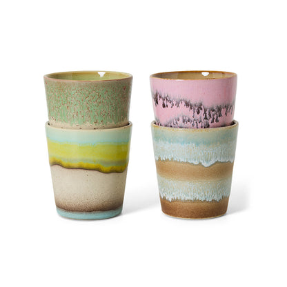 70´s Ceramics: Tasse Pop Art, Set von 4, 230ml