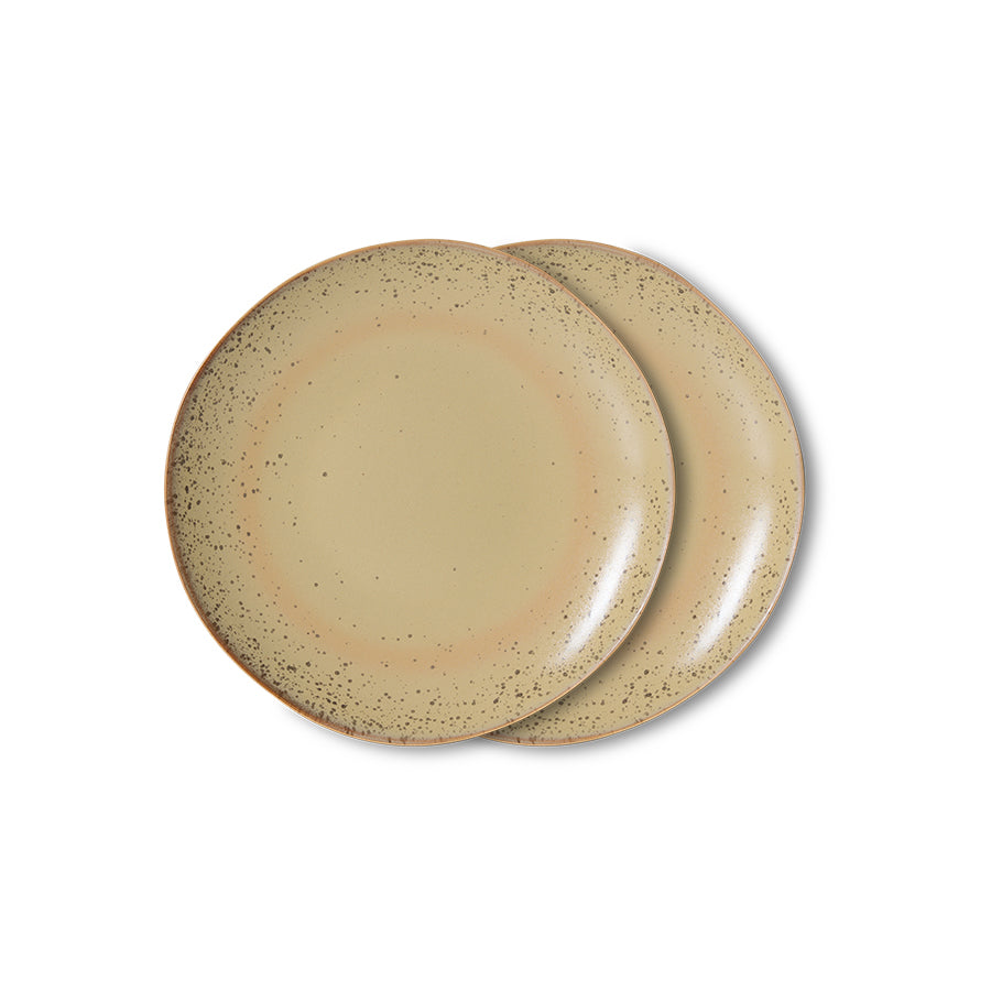 70s Ceramics: Dessertteller, Grit (2er-Set)