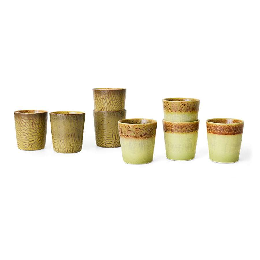 70s ceramics: Van Gogh coffee mugs, sunflowers (set of 2)