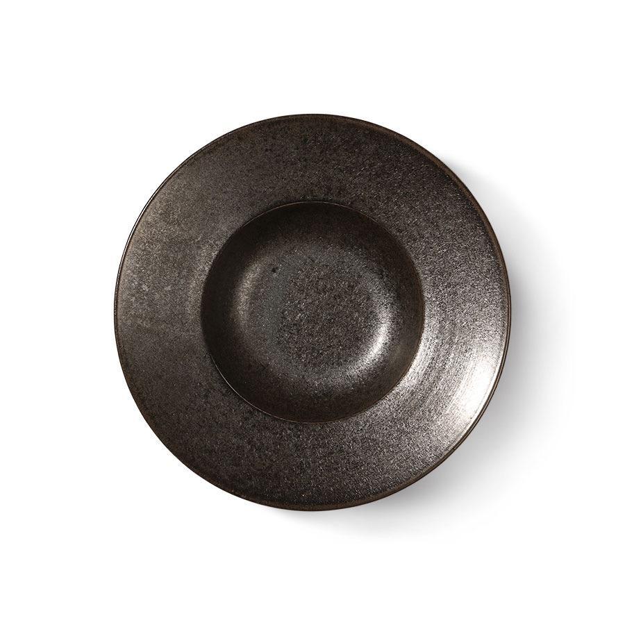 Kyoto Ceramics: Rustic Pastateller Schwarz, Ø 28 cm - HKliving
