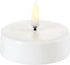 LED Teelicht XL, Nordic white wax, Smooth, Ø 6,1 x 2,2 cm - Uyuni