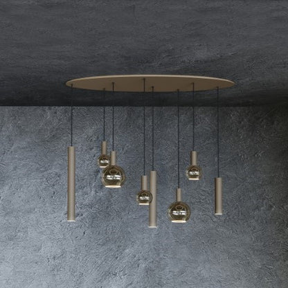 4390 - Riva Pendelleuchte oval 140cm - 8 Lichter