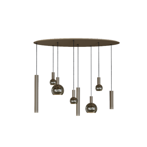 4390 - Riva Pendelleuchte oval 140cm - 8 Lichter