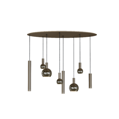 4390 - Riva Pendelleuchte oval 140cm - 8 Lichter