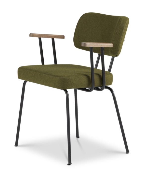 Stuhl Ted mit Armlehne Green - New Wool von Dyyk