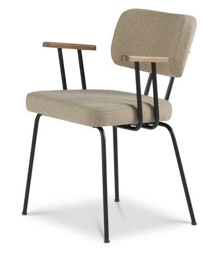 Stuhl Ted mit Armlehne Stone - New Wool von Dyyk