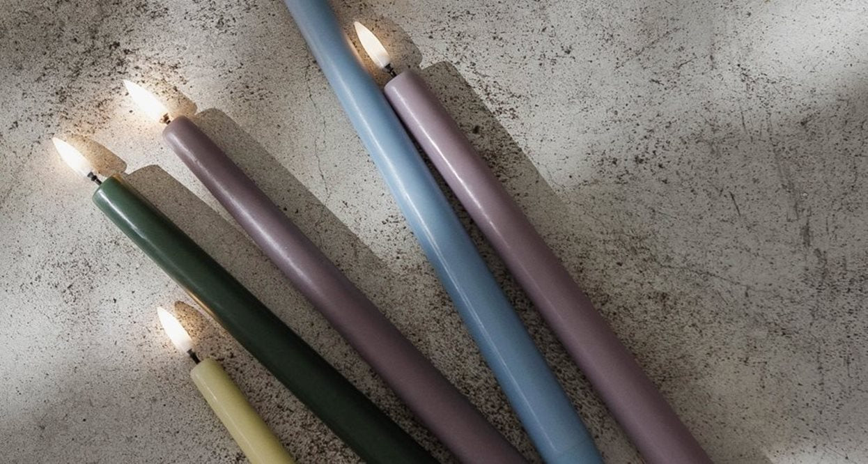 Stabkerzen LED, 2er Set, Sandstone