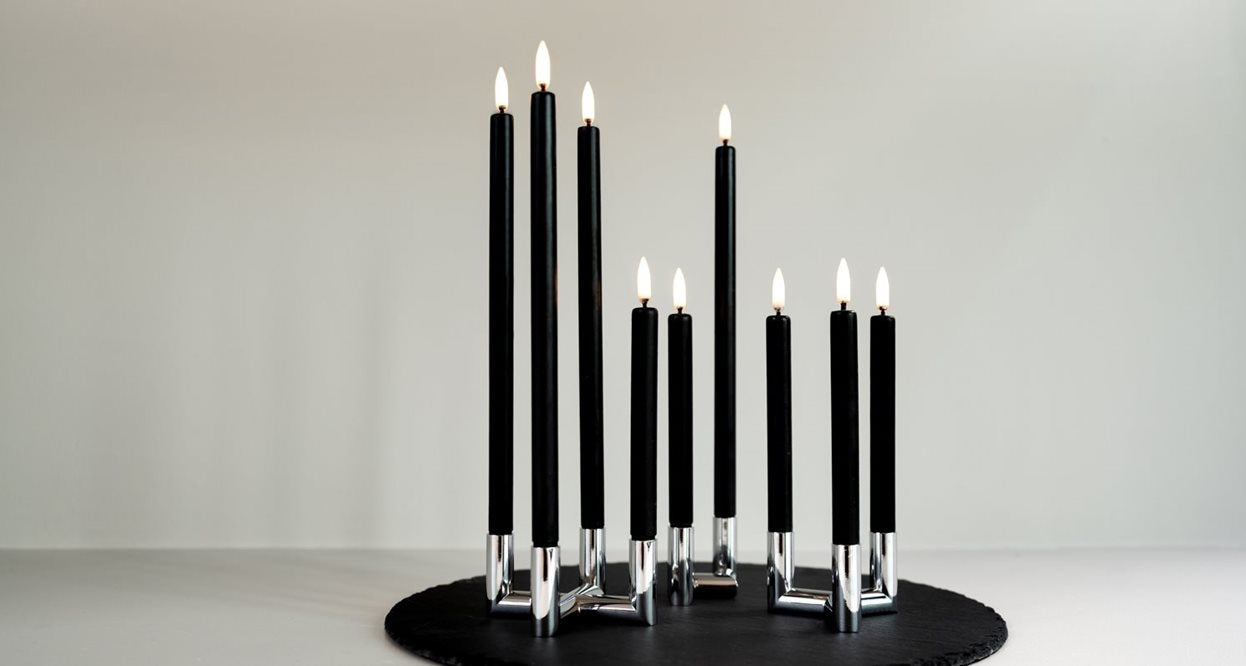 Stabkerzen LED, 2er Set, Grün