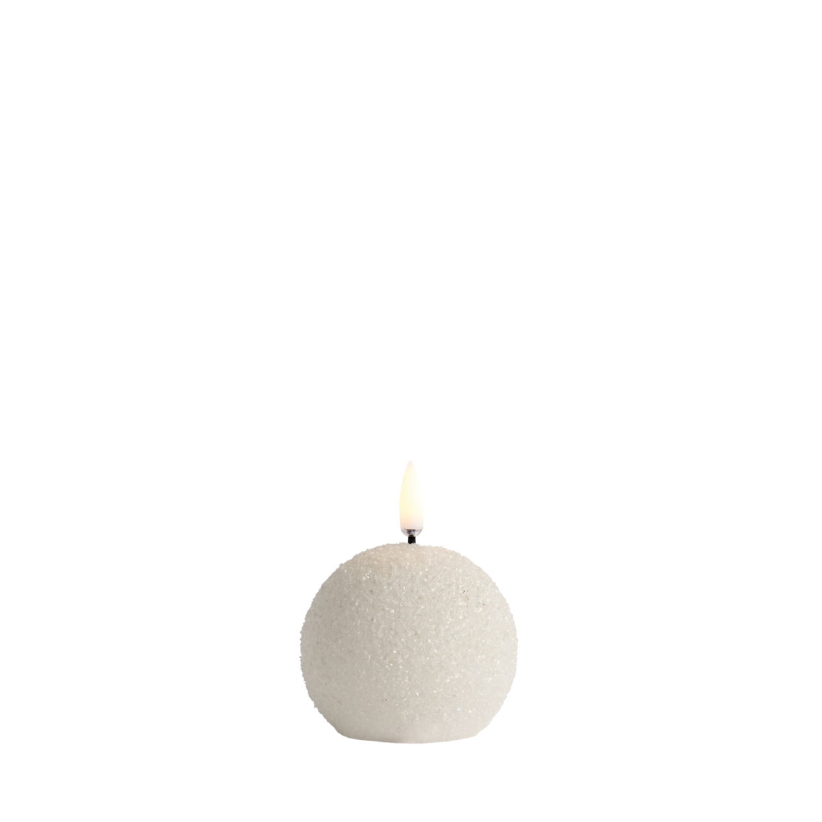 LED Rundkerze Nordic White Glitzer  Ø 7cm x 7 cm