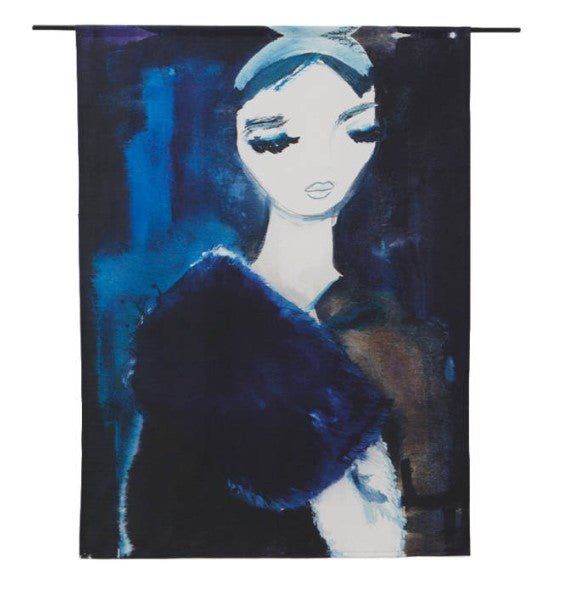 Wandteppich Lady in Blue L 190x145 cm - Urban Cotton