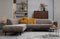 Statement Ecksofa Rechts Rib Cord Taupe - BePureHome