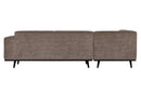 Statement Ecksofa Rechts Rib Cord Taupe - BePureHome