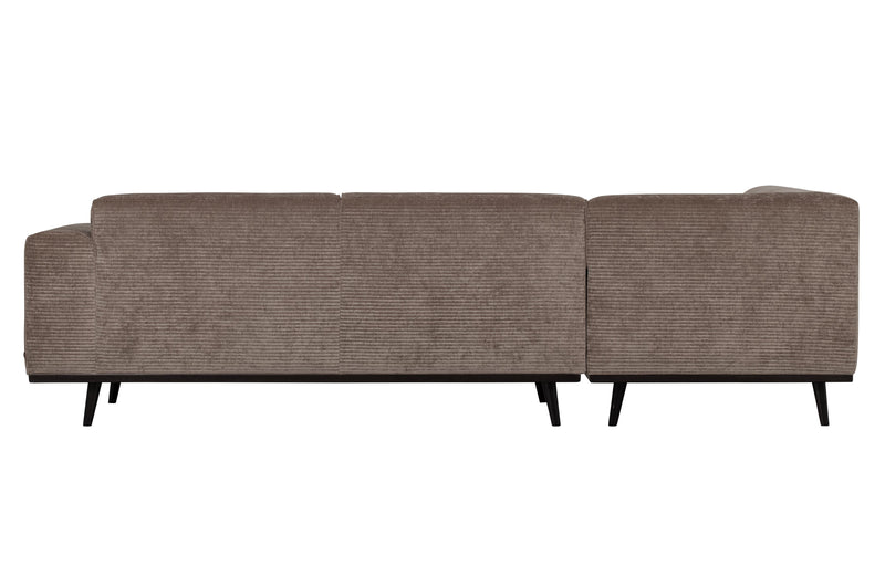 Statement Ecksofa Rechts Rib Cord Taupe - BePureHome