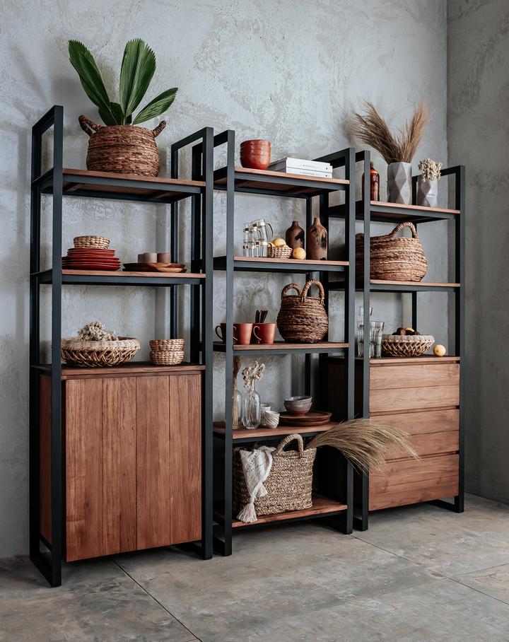 Bücherschrank Fendy Offene Regale 2 Türe - d-Bodhi