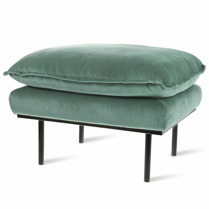 Retro Hocker Samt Minze - HKliving