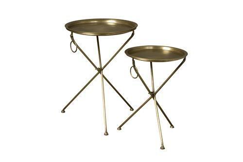 Beistelltisch-Set v. 2 Rund Tray Gold-My Dutch Living Room-My Dutch Living Room GmbH