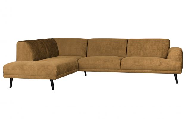 Brush Ecksofa links Samt Ocker - VT Wonen