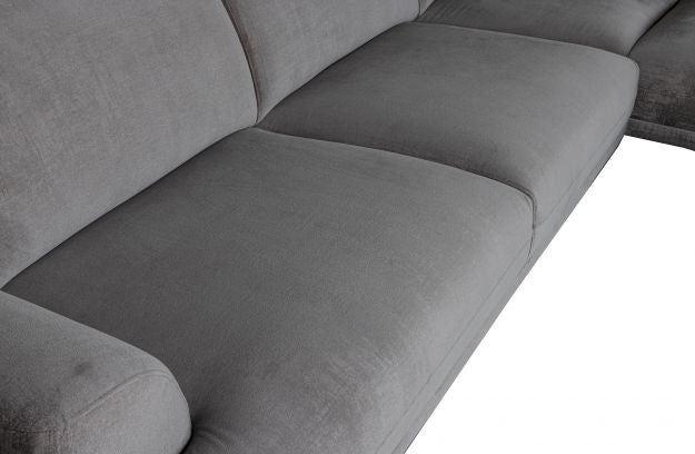 Brush Ecksofa rechts Samt Schiefergrau - vt Wonen