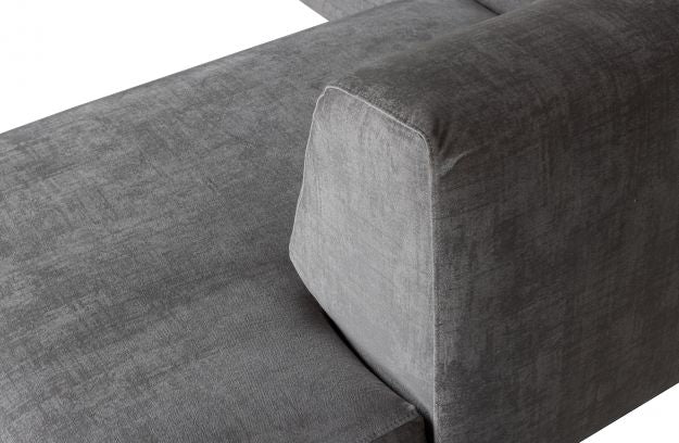 Brush Ecksofa rechts Samt Schiefergrau - vt Wonen