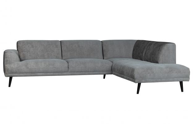 Brush Ecksofa rechts Samt Schiefergrau - vt Wonen