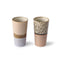 Keramik 70ern Latte Tassen (2er Set)-HKliving-My Dutch Living Room GmbH