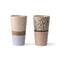 Keramik 70ern Latte Tassen (2er Set)-HKliving-My Dutch Living Room GmbH
