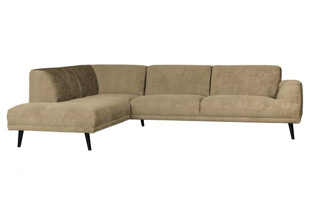 Brush Ecksofa links Samt Champagne - VT Wonen