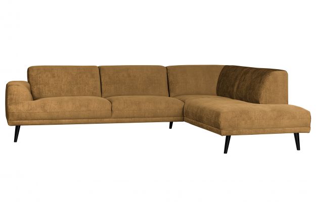 Brush Ecksofa Rechts Samt Ocker - vt Wonen