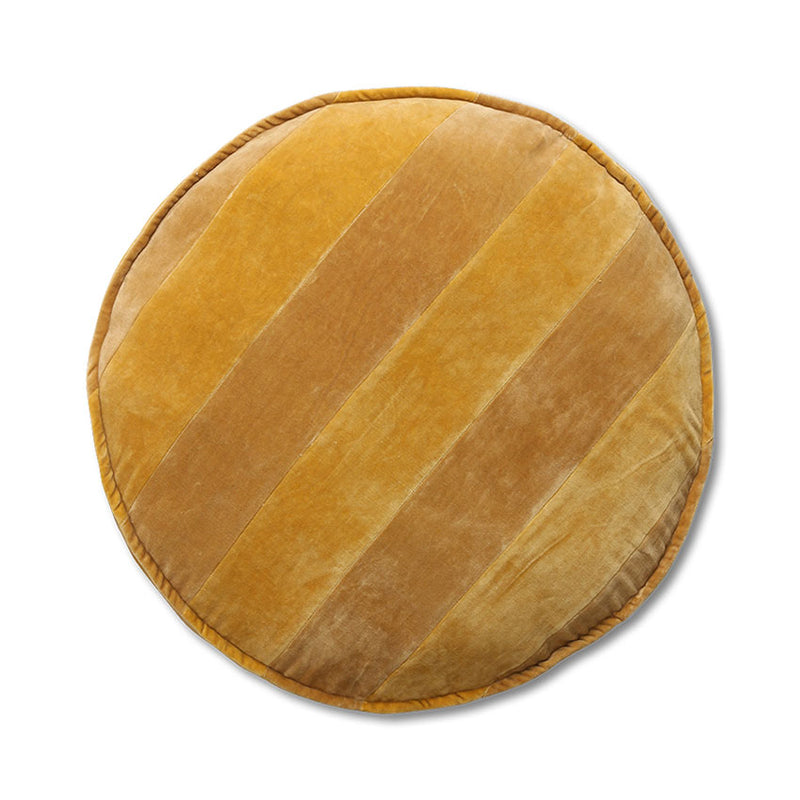 Sitzkissen Velvet gestreift Gelb/Ocker - HKliving